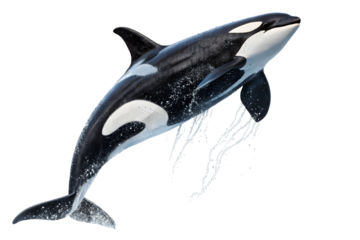 Orca Killer Whale Leaping from Water Marine Life Oceanic Animal Aquatic Creature