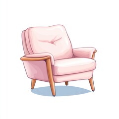 Naklejka premium A simple clean and centered of a chic and minimalist armchair or lounge chair icon set against a plain white background This contemporary furniture design graphic can be used for various home