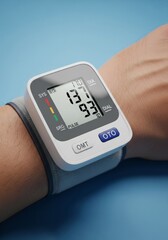 Digital BP Monitor on Wrist with Clear LCD Readout — Healthcare