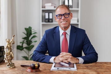 Smile, portrait and lawyer in office with laptop, advocate and career pride. Legal aid, consultant...