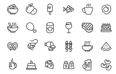 Set of icons for catering and food , drinks