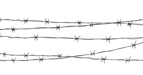 Barbwire fence background, design element for military, security, prison