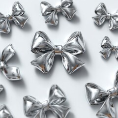 Shiny Metallic Bows Arrangement for Decorative Purposes