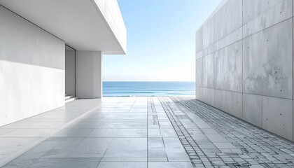 Obraz premium Minimalist interior architecture design of an empty white room with a single window and wooden floor