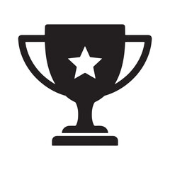 Trophy with star isolated on white background