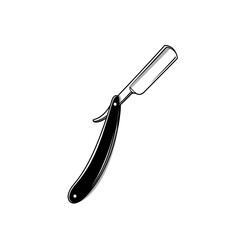 Straight Razor Icon – Classic Barber Shaving Blade and Grooming Tool Illustration