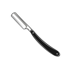 Straight Razor Icon – Classic Barber Shaving Blade and Grooming Tool Illustration