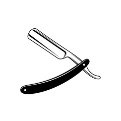 Straight Razor Icon – Classic Barber Shaving Blade and Grooming Tool Illustration