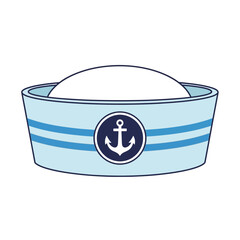 Sailor Hat Icon – Nautical Navy Cap with Anchor Symbol Illustration