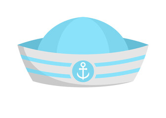 Sailor Hat Icon – Nautical Navy Cap with Anchor Symbol Illustration