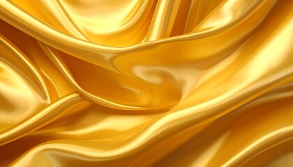 Fototapeta premium Close-up of elegantly draped, flowing fabric with a golden hue
