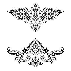 black and white floral design