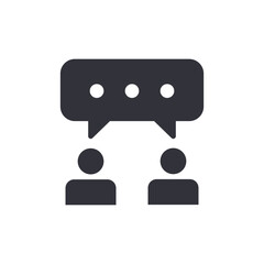 Digital Dialogue Icon Two People With Speech Bubbles