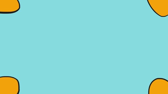 On a blue background, yellow spots in the corners twitch and change.