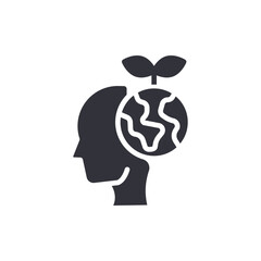 Global Awareness Idea Ecology Mind Icon Growing Planet