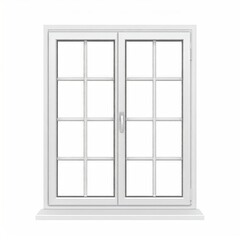 Obraz premium Elegant White Window with Grid Design for Home Improvement.