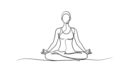 Yoga meditation pose outline illustration
