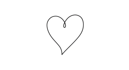 Simple heart outline symbol illustration