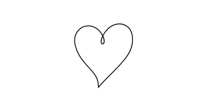Simple heart outline symbol illustration