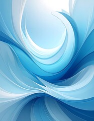 Flowing, elegant blue and white abstract design with a curved pattern