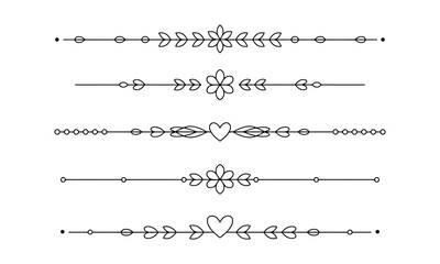 Obraz premium Vintage Text Dividers – Decorative Line Separators and Ornamental Vector Borders