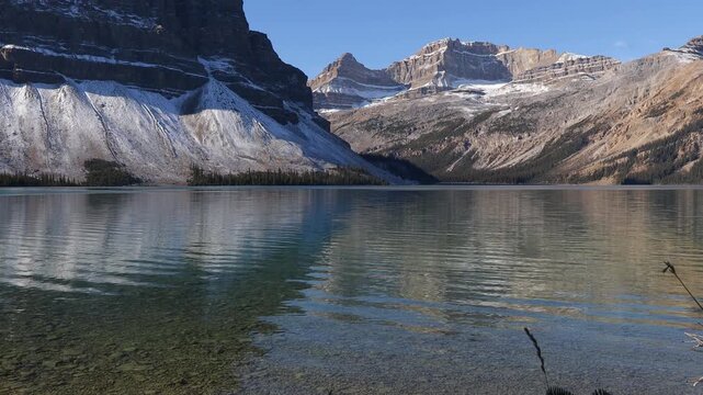 Bow Lake Banff Alberta Canada static shot