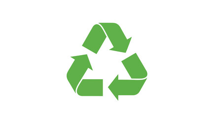 Obraz premium Green Recycling Symbol on White Background