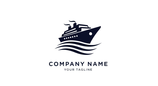 Elegant cruise ship logo design for travel and tourism company.