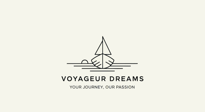 Minimalist Line Art Sailboat Logo for a Travel Brand. - Powered by Adobe