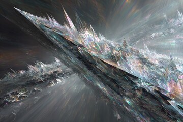 Abstract Geometric Crystal Formation In Dark Background