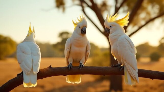 two parrots on a branch