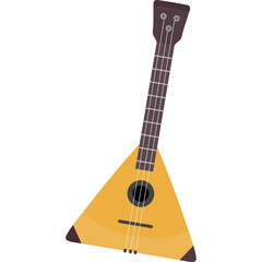 Illustration Of A Balalaika A Traditional Russian Stringed Musical Instrument With A Triangular Body In Flat Design Style Isolated On White