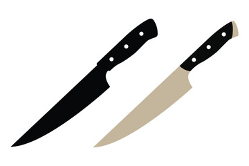 Black silhouette vector of knife set for cooking and restaurant icons.