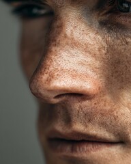 Fototapeta premium A young to working-age man with dry, flaky skin.