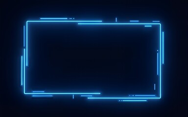 STEM blue horizontal frame with empty space for text. Vector education bright illustration in thin line style on dark background. High quality
