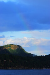 Sun on mountain peak