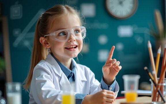 Kid's imagination with learning inspiration in science technology engineering maths STEM education concept. High quality - Powered by Adobe