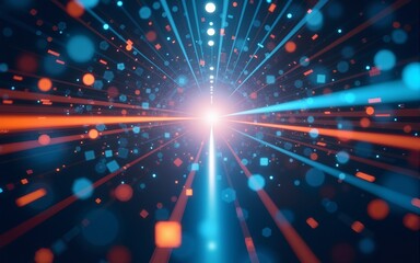 Fototapeta premium Quantum teleportation in stem education inspiring future physicists and engineers. High quality