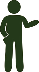 Man stick icon silhouette vector, great for creative design templates and mobile interfaces.