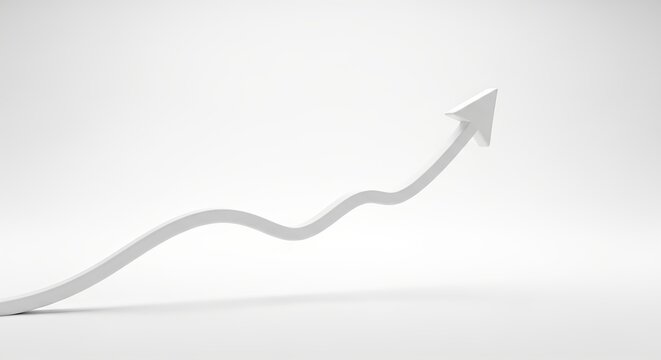 3D business success graph chart with upward arrows symbolizing financial progress and growth concept