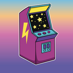 Retro Arcade Machine Icon – Vintage Gaming Illustration