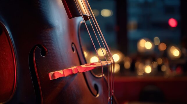 Double Bass in Red and Blue Light