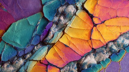 Fractured Crystalline Structures in Multiple Colors