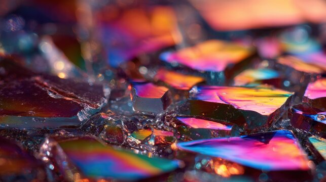 Fractured Iridescent Glass Shards