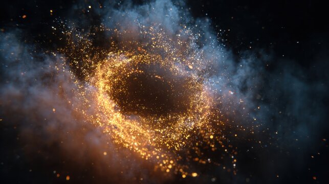 Golden Spark Swirl with Smoke