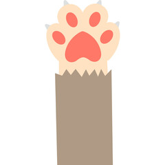 Cute Cat Paw Reaching Out of a Paper Bag with Transparent Background and Soft Lighting