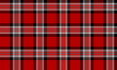 This seamless plaid pattern, in red, black, and white, conveys a cool, classic, and dynamic vibe. Perfect for designing clothes, skirts, pants, or street style or contemporary fashion.