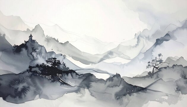 Peinture abstraite grise et monochrome