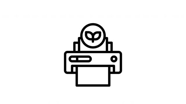 eco friendly printer animated icon