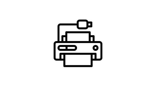 USB printer animated icon